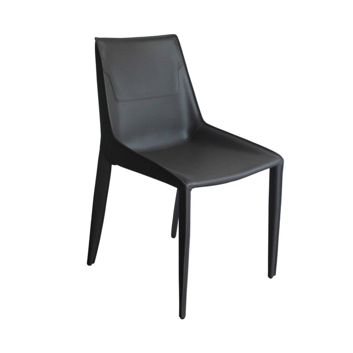 VIG Furniture - Modrest Halo Modern Grey Saddle Leather Dining Chair (Set of 2) - VGYF-DC1113-GR-DC - GreatFurnitureDeal