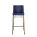 VIG Furniture - Modrest Mimi Contemporary Blue Velvet + Brass Counter Stool (Set of 2) - VGGA-6544CH-C-BL-CS - GreatFurnitureDeal