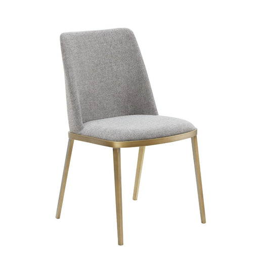 VIG Furniture - Modrest Brent Contemporary Light Grey Fabric Brass Dining Chair (Set of 2) - VGGA-6602CH-C-LG-CS - GreatFurnitureDeal