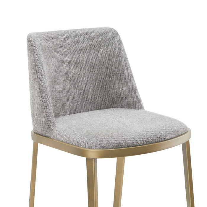 VIG Furniture - Modrest Brent Contemporary Light Grey Fabric Brass Counter Stool (Set of 2) - VGGA-6602CH-C-LG-CST