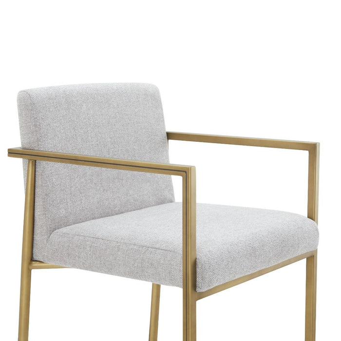 VIG Furniture - Modrest Burnham Contemporary Light Grey Fabric Brass Counter Stool (Set of 2) - VGGA-6960CH-C-CS