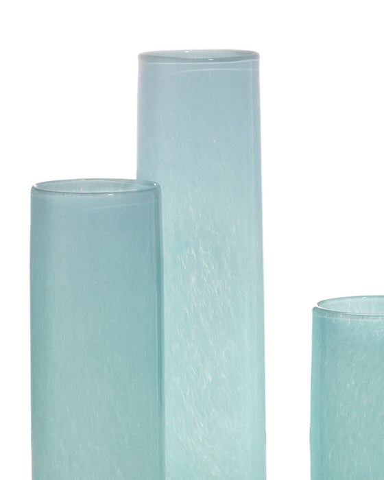 Jamie Young Company - Gwendolyn Hand Blown Vases (Set Of 3) - Blue - 7GWEN-VABL - GreatFurnitureDeal