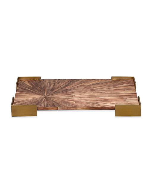 Jamie Young Company - Palm Marquetry Tray - 7PALM-TRBR - GreatFurnitureDeal