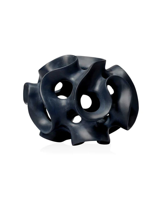 Jamie Young Company - Ribbon Sphere in Black Resin - 7RIBB-SPBK - GreatFurnitureDeal