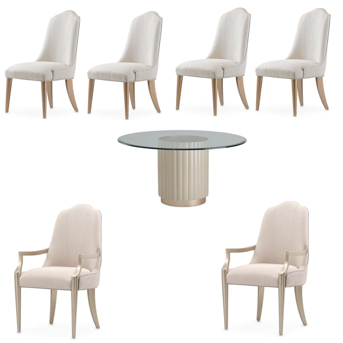 AICO Furniture - Malibu Crest 7 Piece Dining Table Set in Chardonnay - N9007001-101-822-7SET - GreatFurnitureDeal