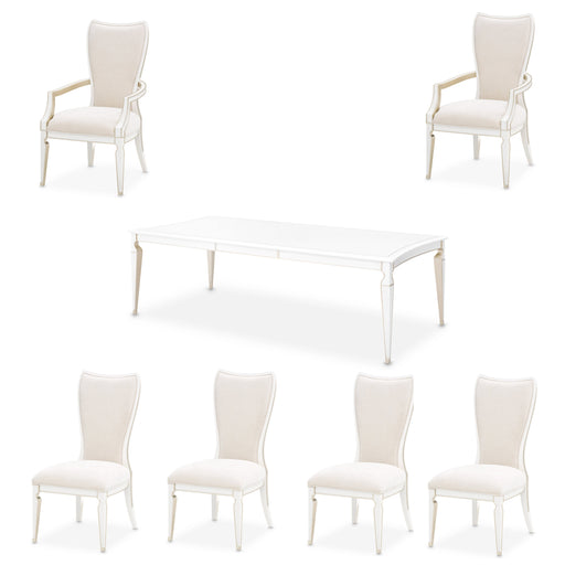 AICO Furniture - La Marisia 5 Piece Rectangular Dining Table Set - Creamy Pearl - 9089000-112-5SET - GreatFurnitureDeal