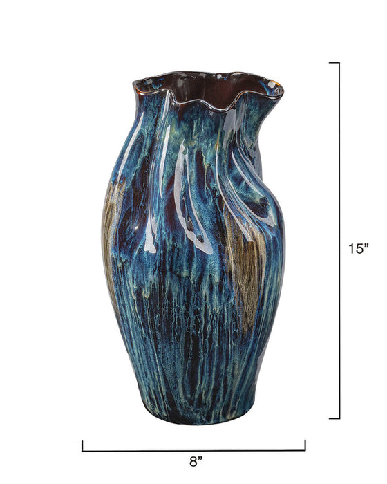 Jamie Young Company - Whirl Large Vase - 7WHIR-LGBL - GreatFurnitureDeal