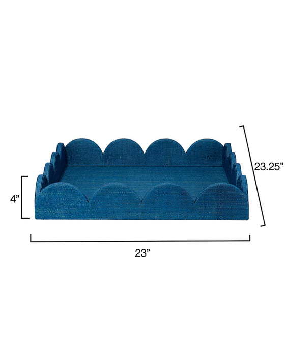 Jamie Young Company - Wonderland Scalloped Tray in Indigo - 7WOND-TRIN - GreatFurnitureDeal