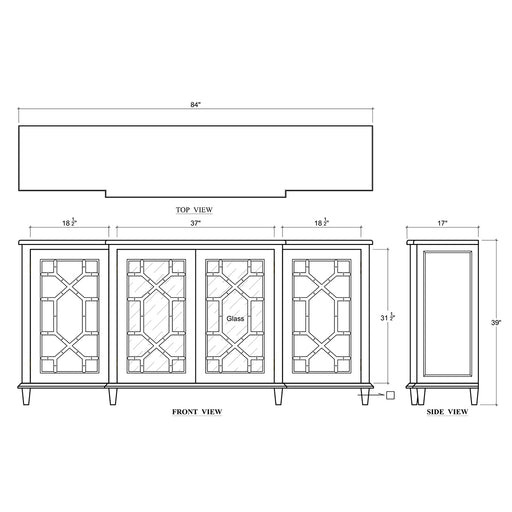 Bramble - Grosvenor Credenza in True White Paint - BR-76423TRW----- - GreatFurnitureDeal