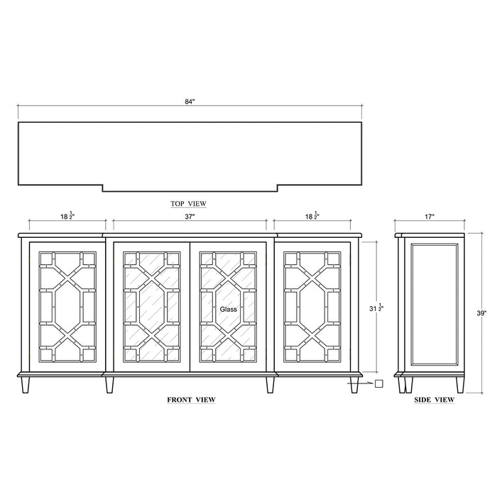 Bramble - Grosvenor Credenza in True White Paint - 76423TRW----- - GreatFurnitureDeal