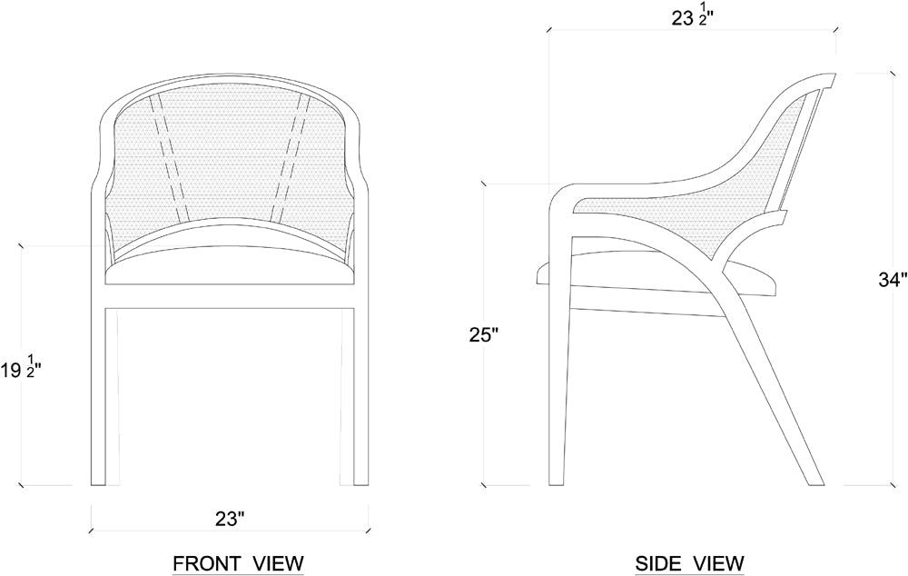 Bramble - Mayfair Chair in Sandbar w/ Arctic White Performance Fabric & Rattan Natural on Back - BR-76560SNBSF204RNAT--- - GreatFurnitureDeal