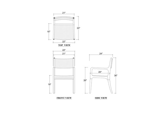 Bramble - Norfolk Dining Chair in Sandbar w/ Arctic White Performance Fabric (Set of 2) - BR-76626SNBSF204---- - GreatFurnitureDeal