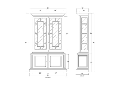 Bramble - Bruges Display Cabinet in True White - BR-76651TRW----- - GreatFurnitureDeal