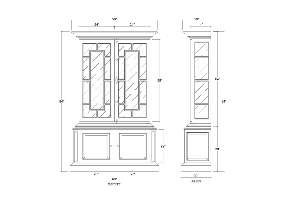 Bramble - Bruges Display Cabinet in True White - BR-76651TRW----- - GreatFurnitureDeal