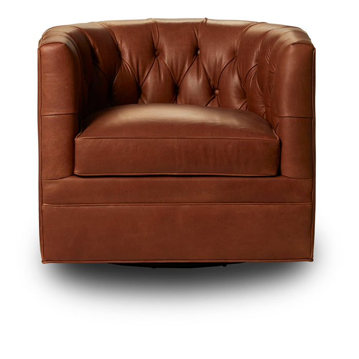 Classic Home Furniture - Arlington Accent Chair, Swivel, Mirage Leather, Tobacco - 7ARL1A4NLMITOB