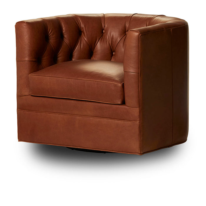 Classic Home Furniture - Arlington Accent Chair, Swivel, Mirage Leather, Tobacco - 7ARL1A4NLMITOB - GreatFurnitureDeal