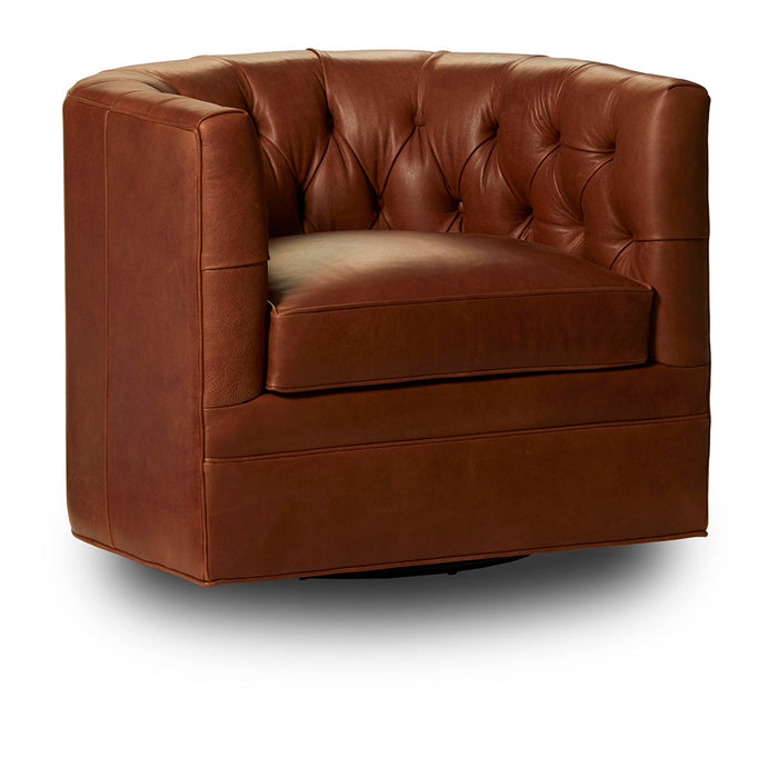 Classic Home Furniture - Arlington Accent Chair, Swivel, Mirage Leather, Tobacco - 7ARL1A4NLMITOB