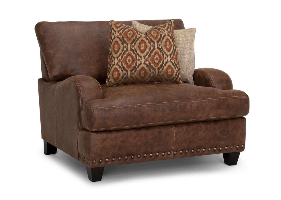 Franklin Furniture - 848 Indira Chair and a Half with Matching Ottoman in Ford Walnut - 84888-WALNUT-84818-WALNUT - GreatFurnitureDeal