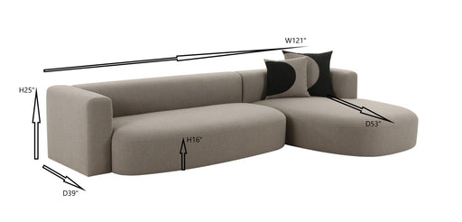 VIG Furniture - Modrest Franco Modern RAF L-Shaped Brown Fabric Sectional Sofa - VGOD-ZW-22014-SECT - GreatFurnitureDeal