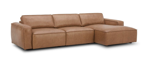 VIG Furniture - Modrest Cambria Modern RAF Cognac Leather Sectional Sofa - VGKK-KF1123-SECT-RAF - GreatFurnitureDeal