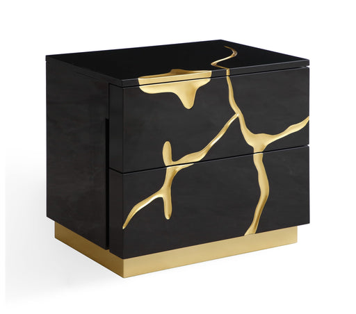 VIG Furniture - Modrest Aspen Modern Wide Black and Gold Nightstand - VGVCN1801-BLKX-NS-W - GreatFurnitureDeal