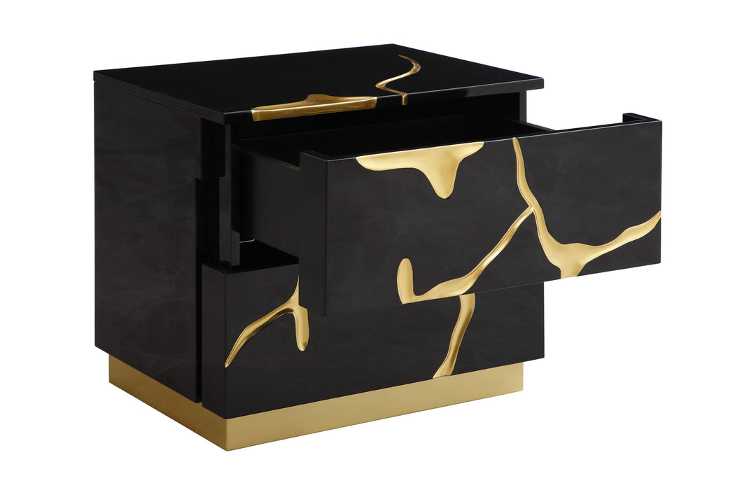 VIG Furniture - Modrest Aspen Modern Wide Black and Gold Nightstand - VGVCN1801-BLKX-NS-W