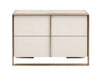 VIG Furniture - Nova Domus Cartier Modern Beige Shagreen and Brushed Brass Nightstand - VGVC-J-A002-N - GreatFurnitureDeal