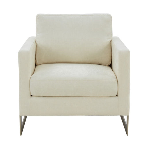 VIG Furniture - Modrest Prince Contemporary Off White Fabric and Silver Accent Chair - VGRH-RHS-AC-255-SW - GreatFurnitureDeal