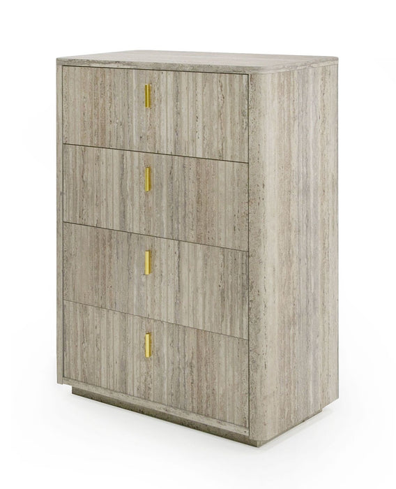 VIG Furniture - Nova Domus Roma - Modern Travertine + Gold Chest - VGAN-ROMA-CHEST - GreatFurnitureDeal