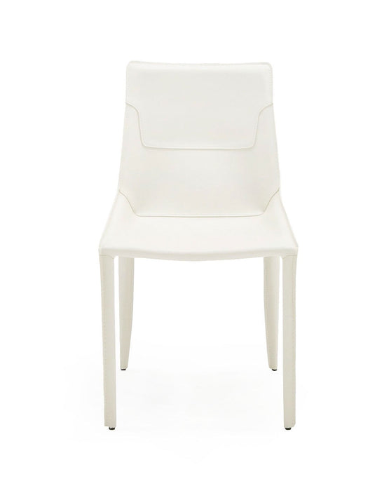 VIG Furniture - Modrest Halo Modern Ivory Saddle Leather Dining Chair Set of 2 - VGYF-DC1113-I - GreatFurnitureDeal