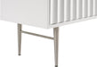 Meridian Furniture - Modernist White Wood Veneer And Stainless Steel Base Dresser - 802White-D - GreatFurnitureDeal