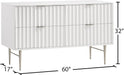 Meridian Furniture - Modernist White Wood Veneer And Stainless Steel Base Dresser - 802White-D - GreatFurnitureDeal