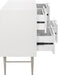 Meridian Furniture - Modernist White Wood Veneer And Stainless Steel Base Dresser - 802White-D - GreatFurnitureDeal