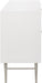 Meridian Furniture - Modernist White Wood Veneer And Stainless Steel Base Dresser - 802White-D - GreatFurnitureDeal