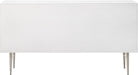 Meridian Furniture - Modernist White Wood Veneer And Stainless Steel Base Dresser - 802White-D - GreatFurnitureDeal