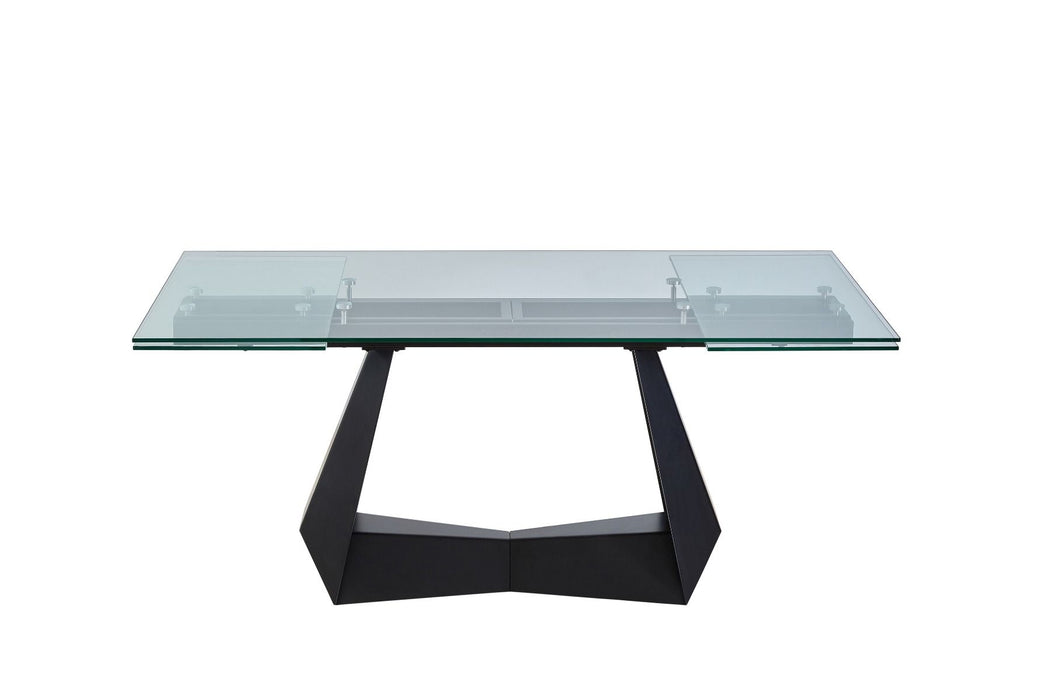 VIG Furniture - Modrest Maroney Modern Black and Glass Extendable 70.5"/106" Dining Table - VGNS-GD8780-B