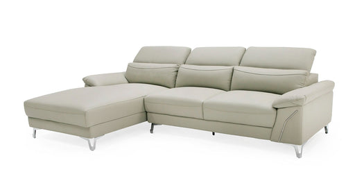 VIG Furniture - Divani Casa Sura - Modern Light Grey Leather Left Facing Sectional Sofa - VGBNS-1812-LTGRY-LAF - GreatFurnitureDeal