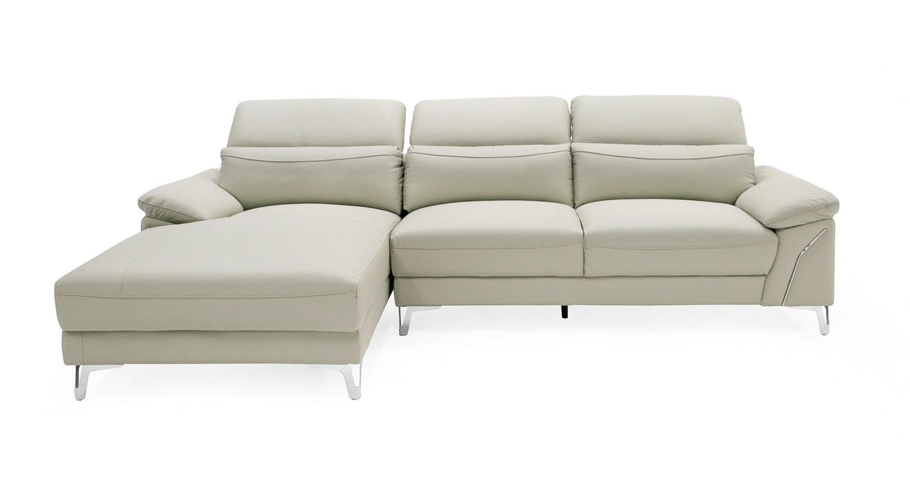VIG Furniture - Divani Casa Sura - Modern Light Grey Leather Left Facing Sectional Sofa - VGBNS-1812-LTGRY-LAF - GreatFurnitureDeal