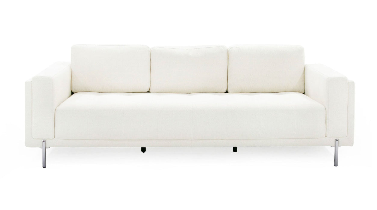 VIG Furniture - Divani Casa Schmidt - Modern Off White Fabric Sofa - VGKK-KF.7020-OFWHT - GreatFurnitureDeal