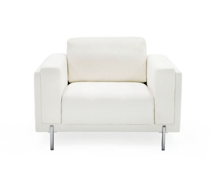 VIG Furniture - Divani Casa Schmidt - Modern Off White Fabric Chair - VGKK-KF.7020-CHR-OFWHT