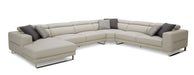 VIG Furniture - Divani Casa Hawkey Leather LAF Chaise Sectional Sofa in Light Grey - VGKK-KF1066-LG-LAF - GreatFurnitureDeal