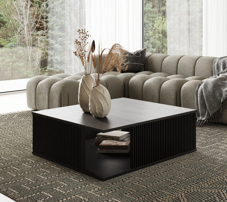VIG Furniture - Modrest - Alpine Modern Mid Century Black Ash Square Coffee Table - VGDW-J5895-BLK