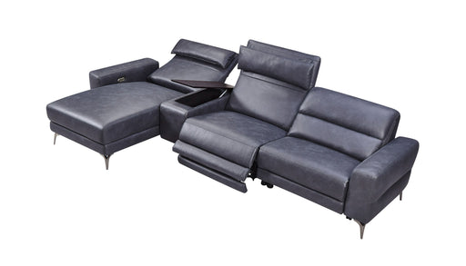 VIG Furniture - Divani Casa Laramie - Modern Charcoal Grey Vegan Leather Left Facing Sectional With Power Recliners - VGMB-R180-P1-GRY - GreatFurnitureDeal