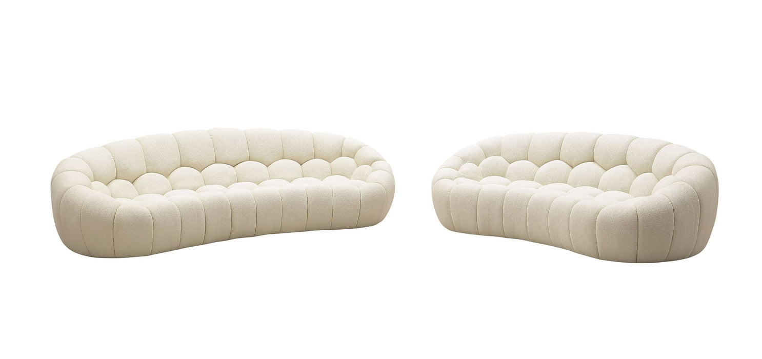 VIG Furniture - Divani Casa Yolonda - Modern Curved Off-White Fabric Loveseat - VGEV2126C-LOVE-C-00 - GreatFurnitureDeal