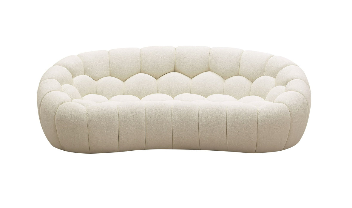 VIG Furniture - Divani Casa Yolonda - Modern Curved Off-White Fabric Loveseat - VGEV2126C-LOVE-C-00