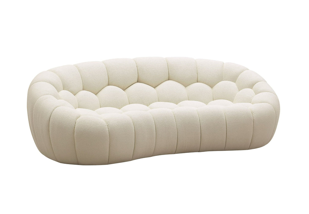 VIG Furniture - Divani Casa Yolonda - Modern Curved Off-White Fabric Loveseat - VGEV2126C-LOVE-C-00