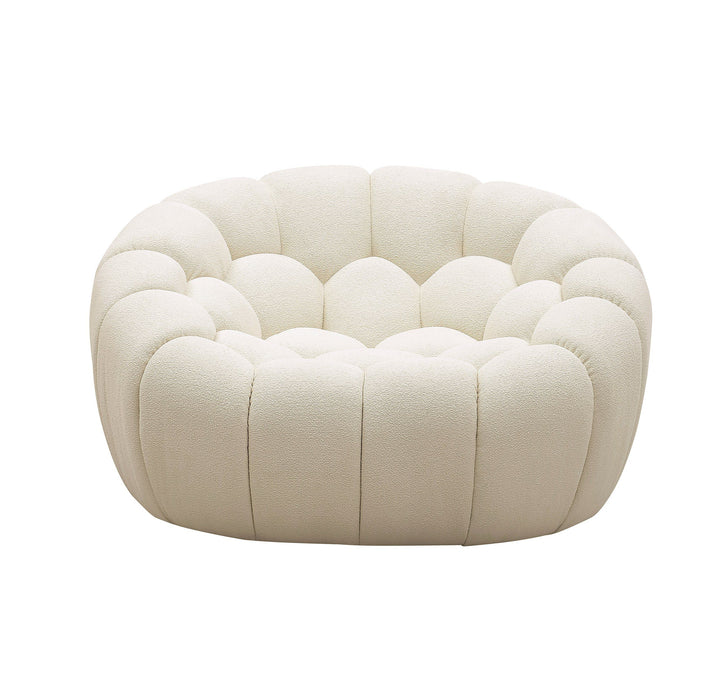 VIG Furniture - Divani Casa Yolonda - Modern Curved Off-White Fabric Chair - VGEV2126C-CHR-C-00