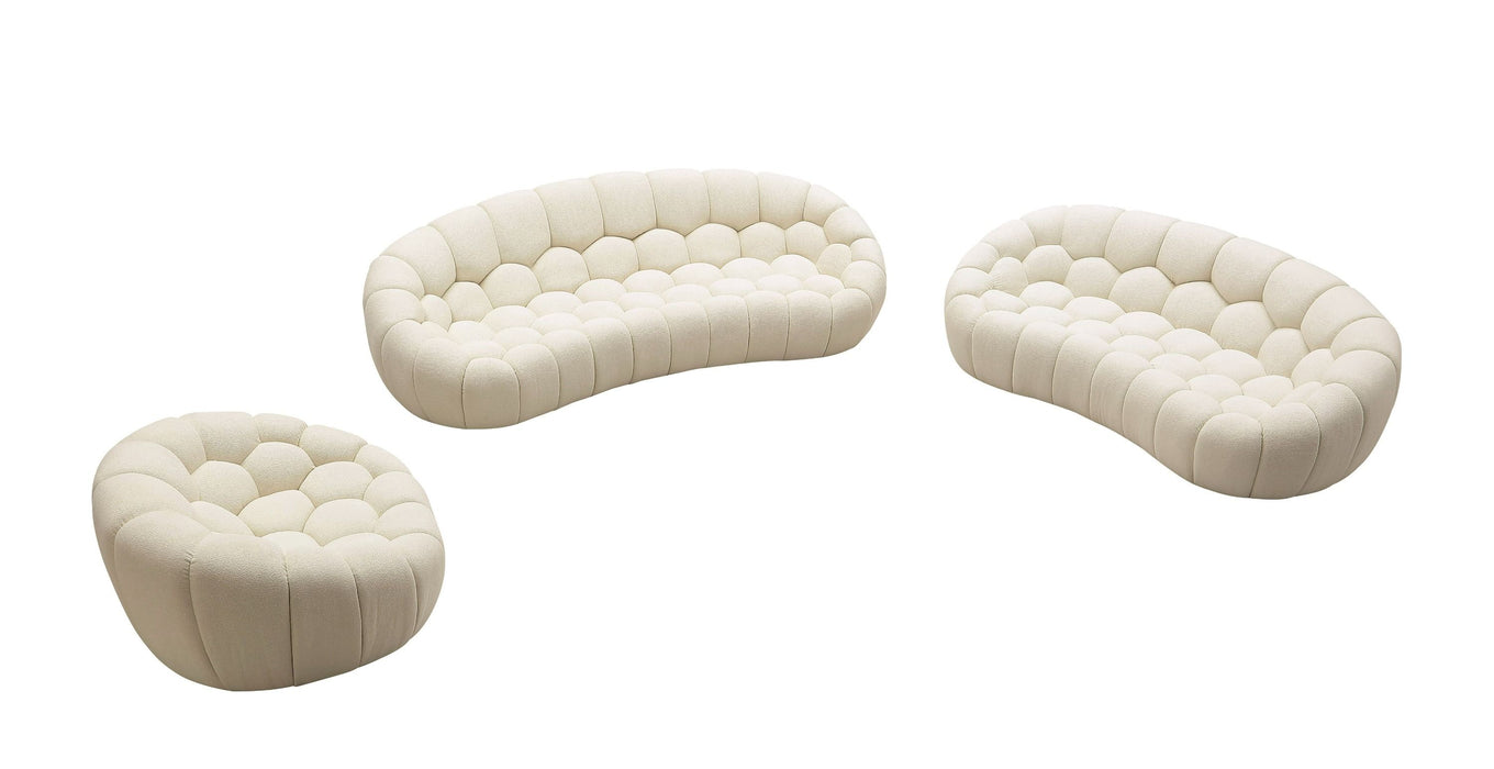 VIG Furniture - Divani Casa Yolonda - Modern Curved Off-White Fabric Sofa - VGEV2126C-SOFA-C-00