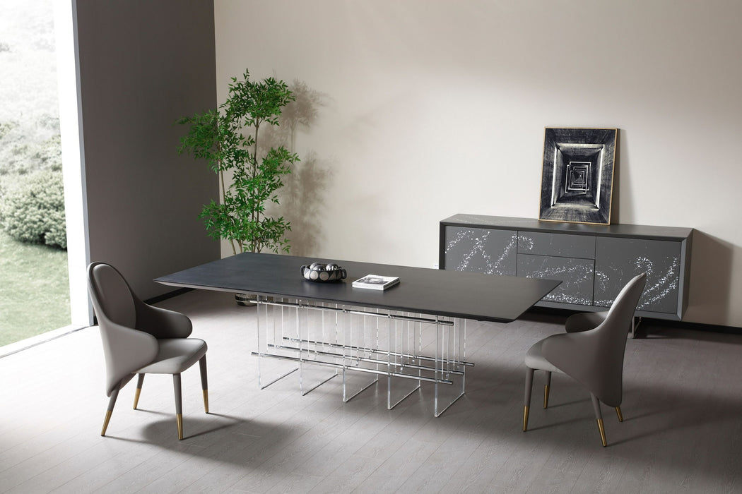 VIG Furniture - Modrest Inverness Contemporary Black Oak Acrylic Dining Table - VGVCT2259-DT - GreatFurnitureDeal