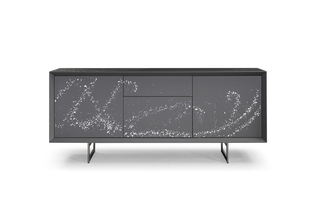 VIG Furniture - Modrest Hawick Contemporary Dark Grey Abstract White Paint Buffet - VGVCG2172-GRY